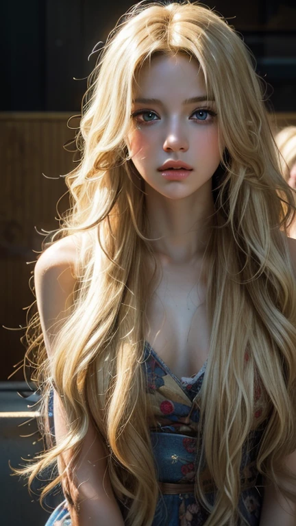 Believe me a picture of a girl with Hair: long, blonde and wavy.
Eyes: blue, Large and expressive.
fur: Clara with freckles on her nose and cheeks.
height: Tall for her age.
Complexion: slim