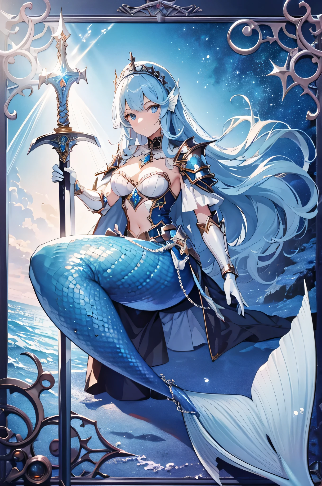 Hay una mujer reina del Mar, Hermosa obra de arte digital, Arte digital 4K altamente detallado, a beautiful empress of fantasy, Arte detallado de alta calidad 8K, fantasy beautiful, Fantasy art, chinese fantasy