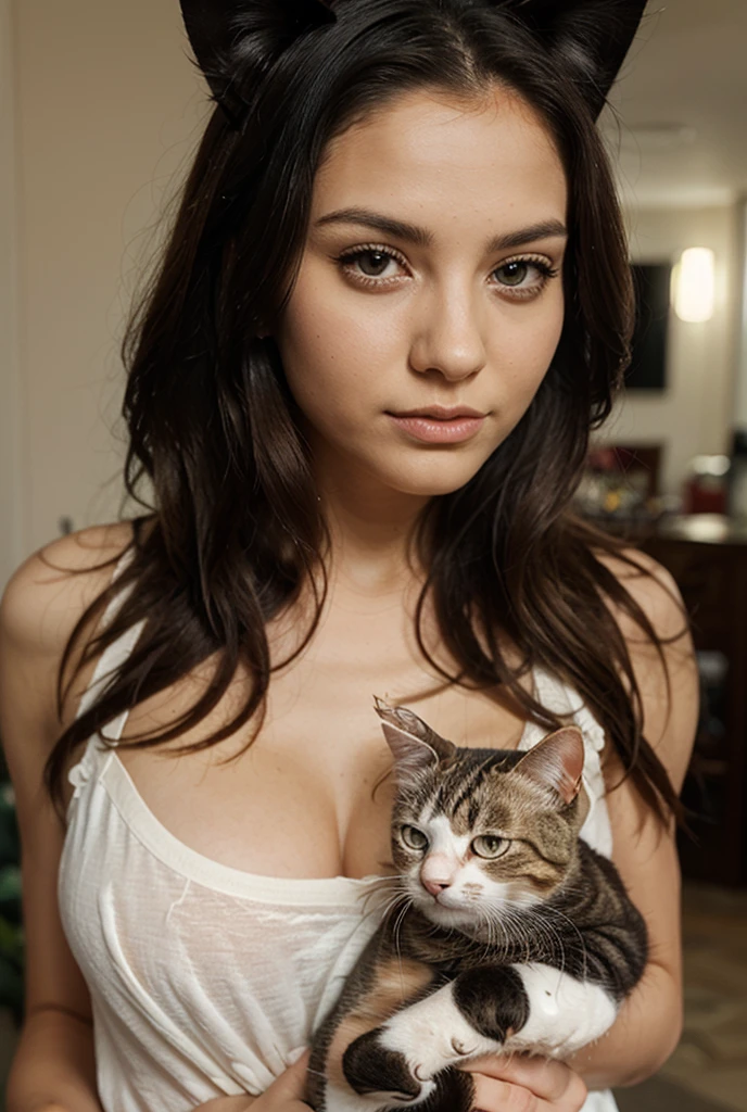 Mouse and cat taking selfies