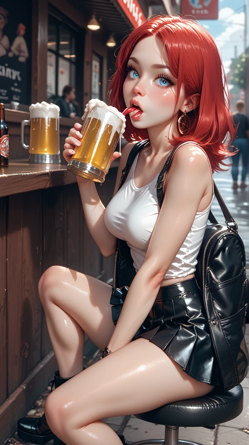 Scarlett Johansson drinking beer