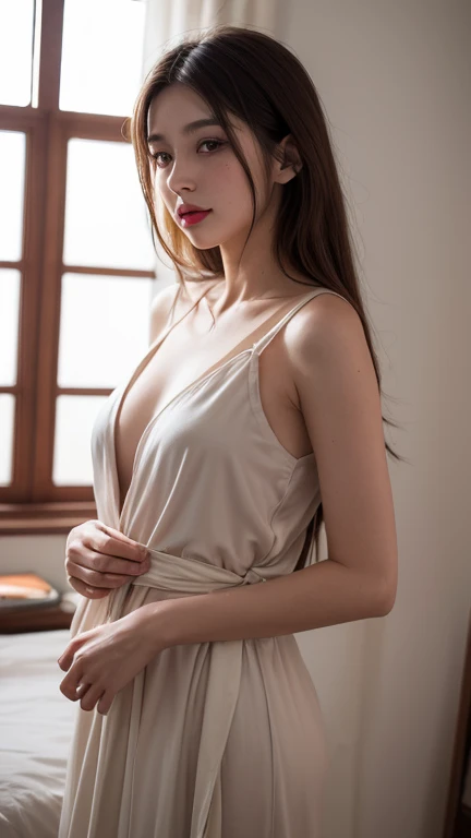realistic, High resolution, soft light,1 female, whole body、alone, raise one's hips high, glowing skin, (detailed face), jewelry, night, beautiful soldier,sexual pleasure、ecstasy、 exposing chest、I can see the nipples、Nipple botch、 Eyes that invite the viewer, lover's perspective, inviting look, sexy smile, perfect style, perfect balance, fine skin, naughty look,