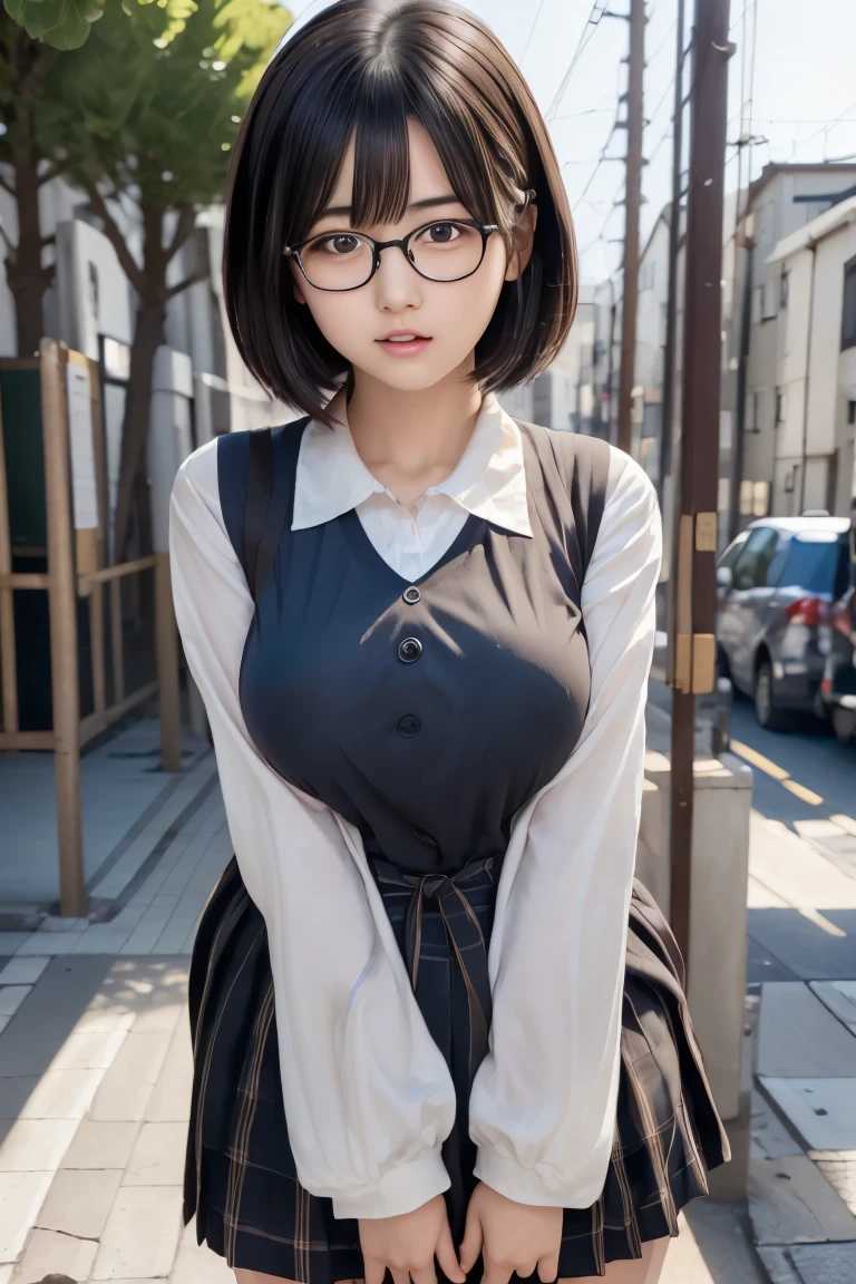 8k, RAW Photos, Highest quality, masterpiece, Realistic, Realistic, (1 Ultimate beauty), ((セクシーなhigh school girlのを着ている)),(Strictly adhere to a composition where only one person appears in the photo)、(On the way to school)(Wear rimless glasses)((high school girl))(((Thin, white shirt and short brown flared skirt)))((I can see your pants))Highly detailed face, (Perfect Teeth), fine grain, double eyelid, eyelash, Lip details, (((Black short bob hair), (((Very large breasts)))Big Breasts,(((Accentuate your cleavage)))(((Squat Pose)))(((Emphasizing the flesh of the crotch)))((Sexy pose))Cowboy Shot, Soft Light, ((Written boundary depth))
Proceed with caution,((,Japanese women)), (((moderately fleshy body, Tight waist))), (((Realistic))