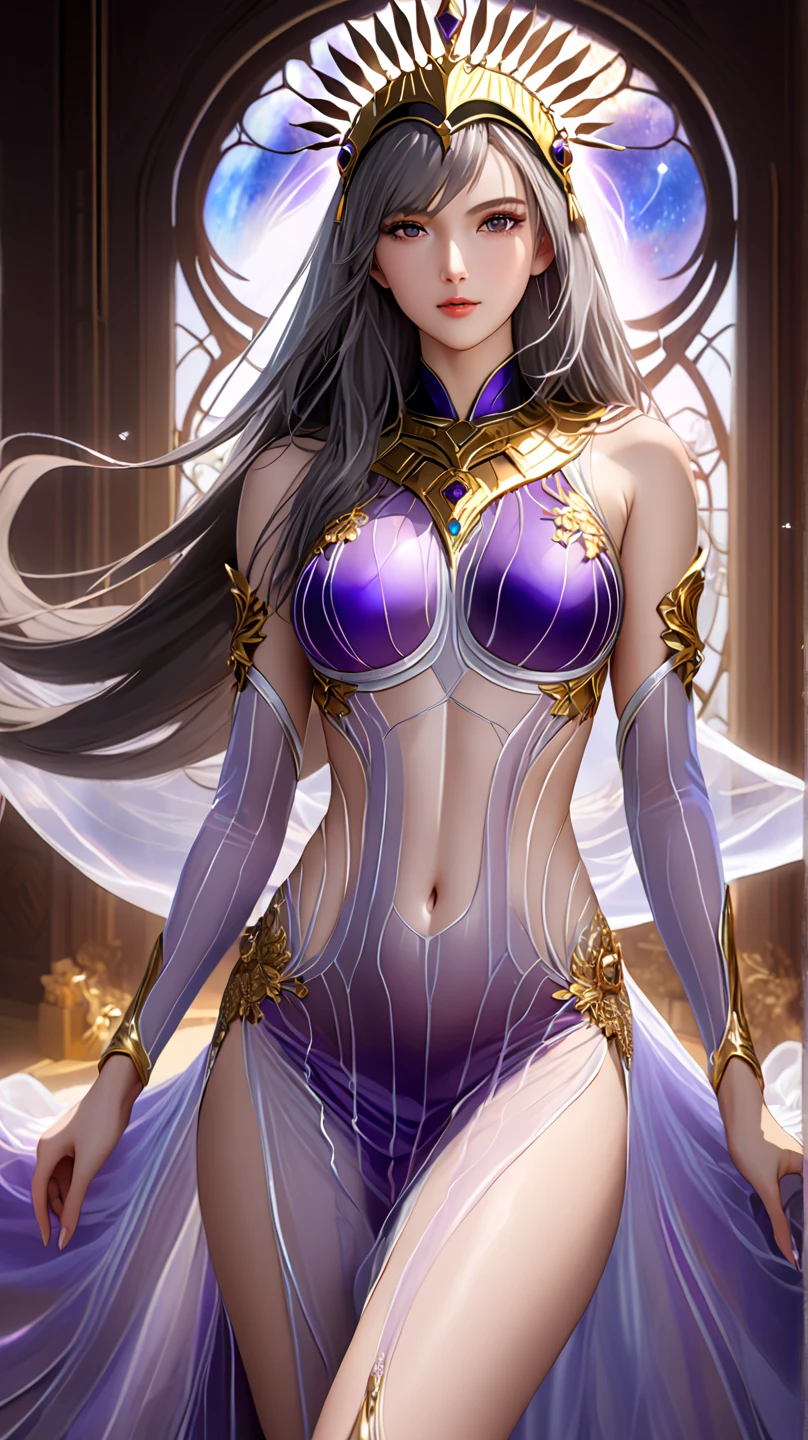 Anime woman kneeling on blanket, concept-art:Hero, Trend of CGsociety, Fantasy art, Guviz-style artwork, Guviz, Smooth anime CG art, Keqing from Genshin Impact, Ruan Jia and Artgerm, full-body xianxia, flowing magical robe