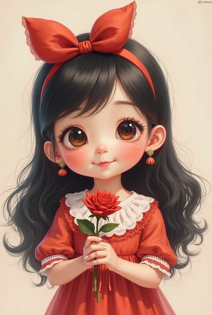 There's cute baby holding a rose in his hand, painting digital adorable, Arte infantil em Artstation, Arte no estilo de Guweiz, 8k resolution digital painting, 8k resolution digital painting, Personagem pequeno. Motor Unreal 5, pintura de personagem bonita, pintura realista da menina bonito, pintura digital muito detalhada, Guweiz, pintura digital de alta qualidade