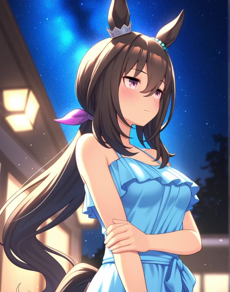 Nsfw Uma Musume Admire Vega Blue micro bikini with big breasts and small chest distribution