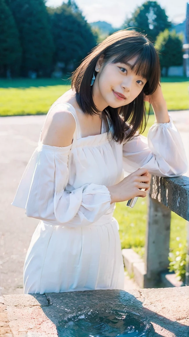 Selfie,Top view,Black Hair,Medium Hair,summercoordinate,Zara,Sitting,Ultra HD,masterpiece,super high quality,Ultra-high resolution,Highest quality,Advanced,Highest quality,Highest Resolution,high quality,beautiful,beautiful,High quality,Realな質感,Real,8k,Detailed,