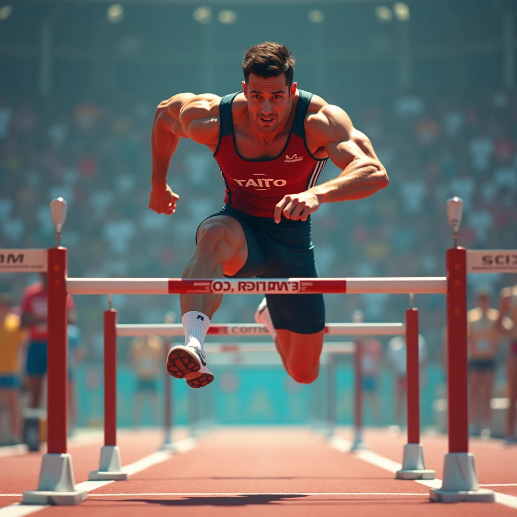 Atleta correndo, estilo realista, 8k.
