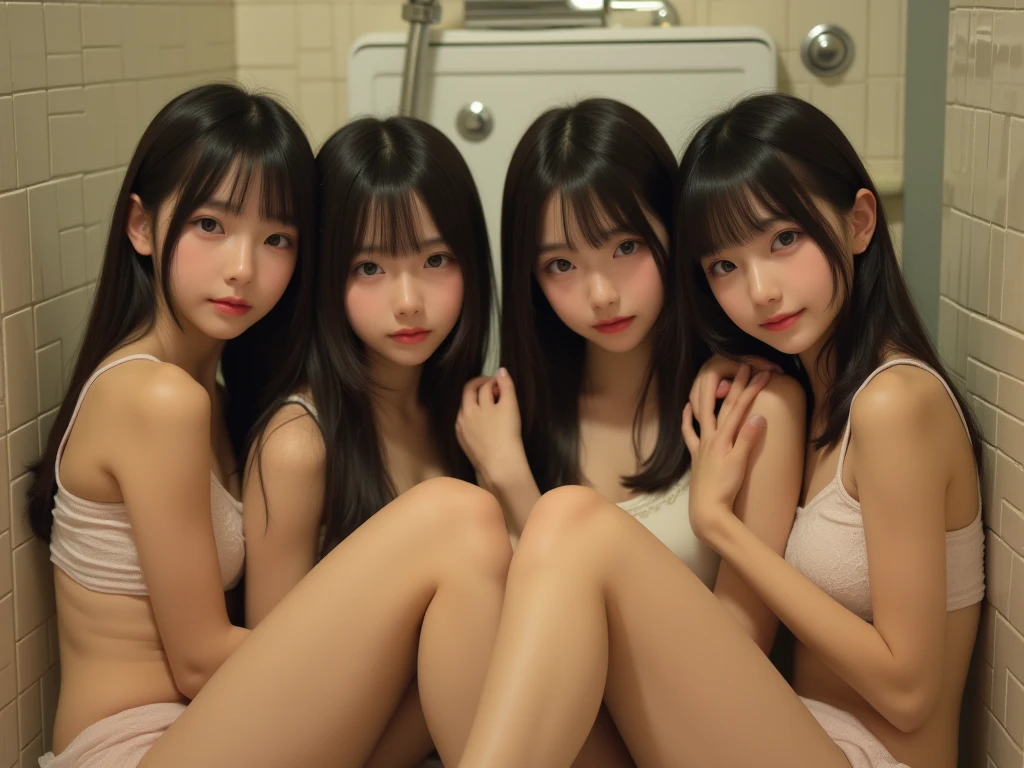 3 girls, masterpiece, best quality, full body shot, showing perfect as ass, ((naked)) skinny, brunette hair, textured hair, detailed face, nude, nsfw, blonde hair, very messy hair, open leg, showing puss, half Asian, ) ((very cute face)) ((smiling, happy, having fun)) detailed pussy ((dynamic poses, dynamic camera angle)) ((not looking at the camera)) Highly detailed CG Unity 8K wallpapers、top-quality、in a shower room, 、masterpiece、realistic、 highly detailed cute girl、(20yr old)、((group, crowded))(,