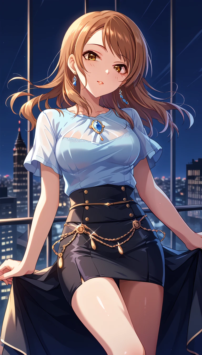 (small breasts:1.2), (perky chest:1.2), (pointed chest:1.2), (Pudding cake magazine cover:1.3),(from below:1.0),(shoot from the side:1.1),masterpiece, 1girl, Amazing Cleavage:1.1, thin waist, optimum,tmasterpiece,hight resolution,best qualtiy,hyper HD,super detailing,awardwinning,a 18yo cute girl,(The upper part of the body),anatomy correct,Beautiful Black miniskirt,garters,Gaze,Small face,bangss,holster,Beautuful Women,hands up,leg holster,Gaze,black boots,Cowboy Shot,cute face,a blond,Longhaire,Twin-tailed,Braids, Hairline,（scarlet eyes）,long eyelasher,Hanging eye corners,White skin of the, ((see through camisole:1.1)), ((Sheer nipples:1.0)),Rocket Tits,(Slim body),smile,seductive weak smiling,(with sparkling eyes and a contagious smile),little open mouth, Looking at Viewer,
