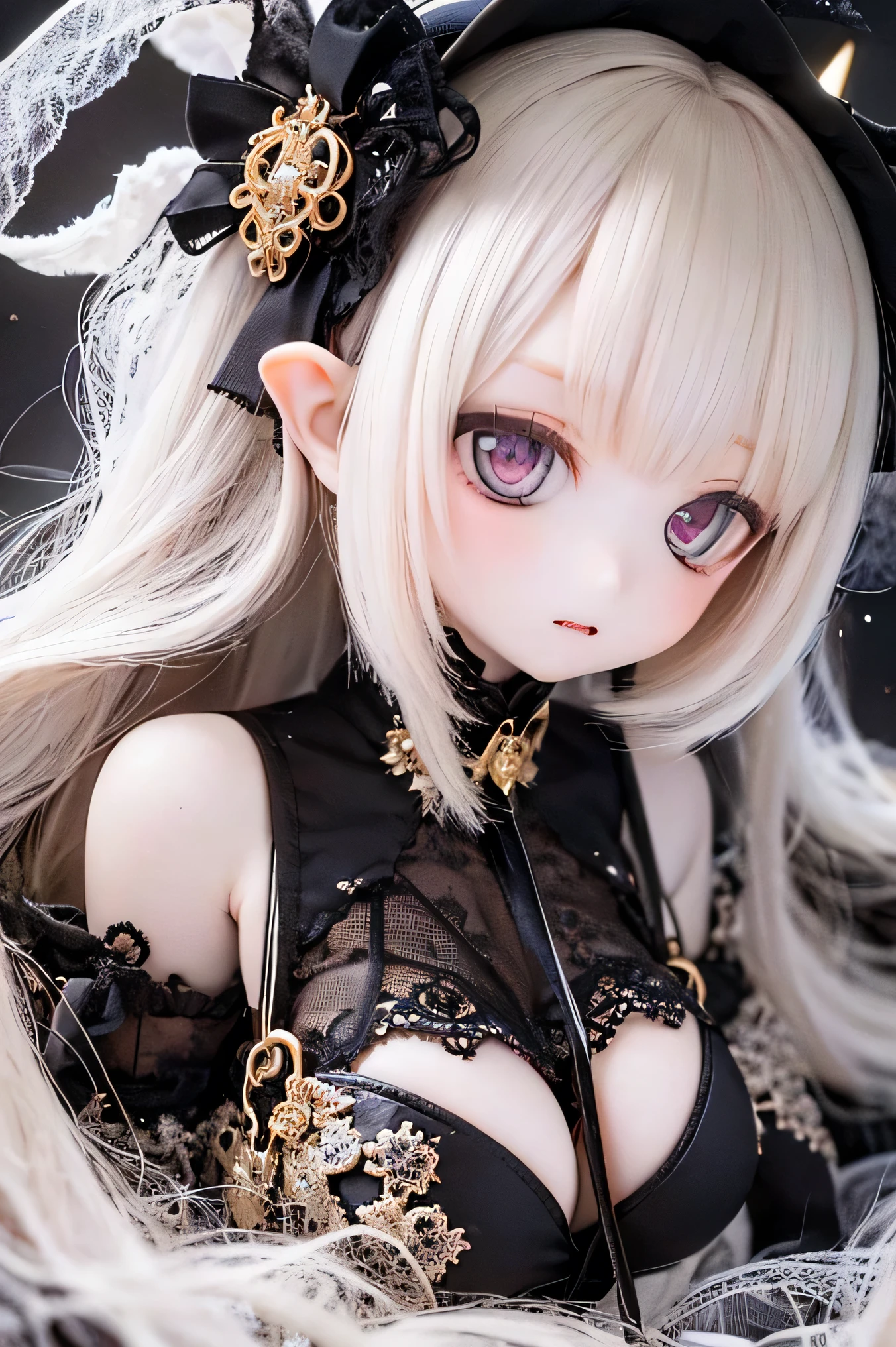 (highest quality,4K,8k,High resolution,masterpiece:1.2),beautiful detailed eye,length eyelashes,Beautiful lip detail,extremely detailed eye and face,(Vibrant colors,colorful,Contrast enhancement:1.1),dark atmosphere,spooky ambiance,Gothic style,Satanic in front,Devilish charm,(Fine art,shape:1.1),Digital Painting,dark fantasy theme,dramatic lighting,Ghost-likely beautiful,Detailed texture, (Horror, dark, Bad luckな) girl, (Gothic, Victorian) fashion, (Mysterious, Charming) vision, (pale, porcelain) skin, (length, Flowing) Black Hair, (elegant, Complex) Lace dress, (Bad luck, spooky) Shadow, (spooky, Otherworldly) background, (Illuminated by the moonlight, Ghosts appear) garden, (Bad luckな, charmed〜Three Witch Sisters) forest, (elegant, Charming) stop temporarily, (dark, Mysterious) aura, (Mysterious, Supernatural) Powers, (Forbidden, Mysterious) mode, (charmed〜Three Witch Sisters, cursed) relic, (Twisted, bent) reality, (Charming, Ghost-like) smile, (cold, bone-cold) silence, (elegant, Gothic) architecture, (Bad luckな, hypnotism) eye, (intense, dark) emotion, (Powerful, order) in front, (Bad luck, Bad luckな) atmosphere, (Spooky, Spooky) detailed, (Charming, charm) performance, (Satanic, Ghost-likely beautiful) shape, (elegant, spooky) composition, (Surreal, dream-like) scenery, (strict, Bad luckな) cloud, (magic, Mysterious) element, (charmed〜Three Witch Sisters, Ghost-like) aura, (Shadow, Mysterious) shapes, (Ghosts appear, Abandoned) Apartment, (Bad luckな, malicious) Shape, (Supernatural, Otherworldly) energy, (Ghost-like, cold) whisper, (elegant, dramatic) stop temporarilys, (Mysterious, Mysterious) beauty, (Devilish, Charming) eye, (intense, Powerful) vision.Open your arms、(((ghost)))