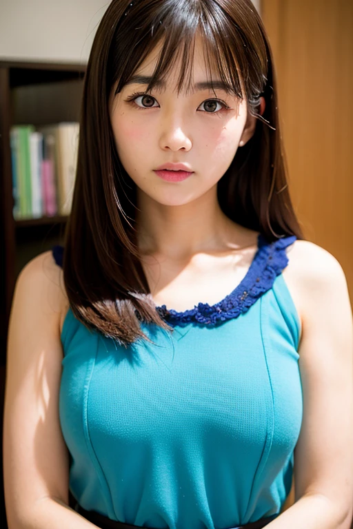 Pastel toned photos、(Weaving:1.3)!whole body、School swimsuit、thigh