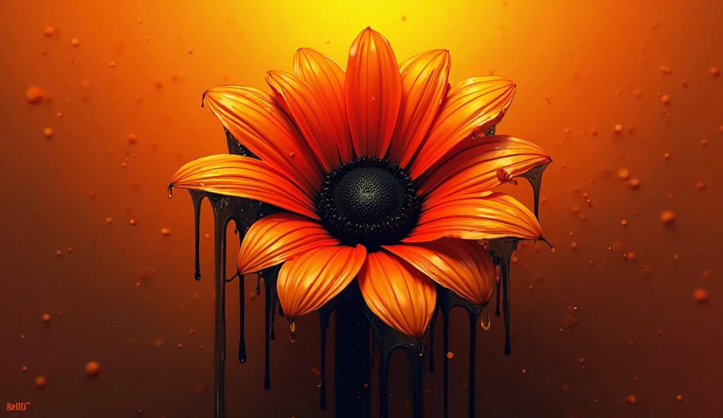 Create a picture of a 3D red sunflower 3d Realstric (cyborg:1.1), hdr, details, hyperdetailed:1.2), Vignette, centered