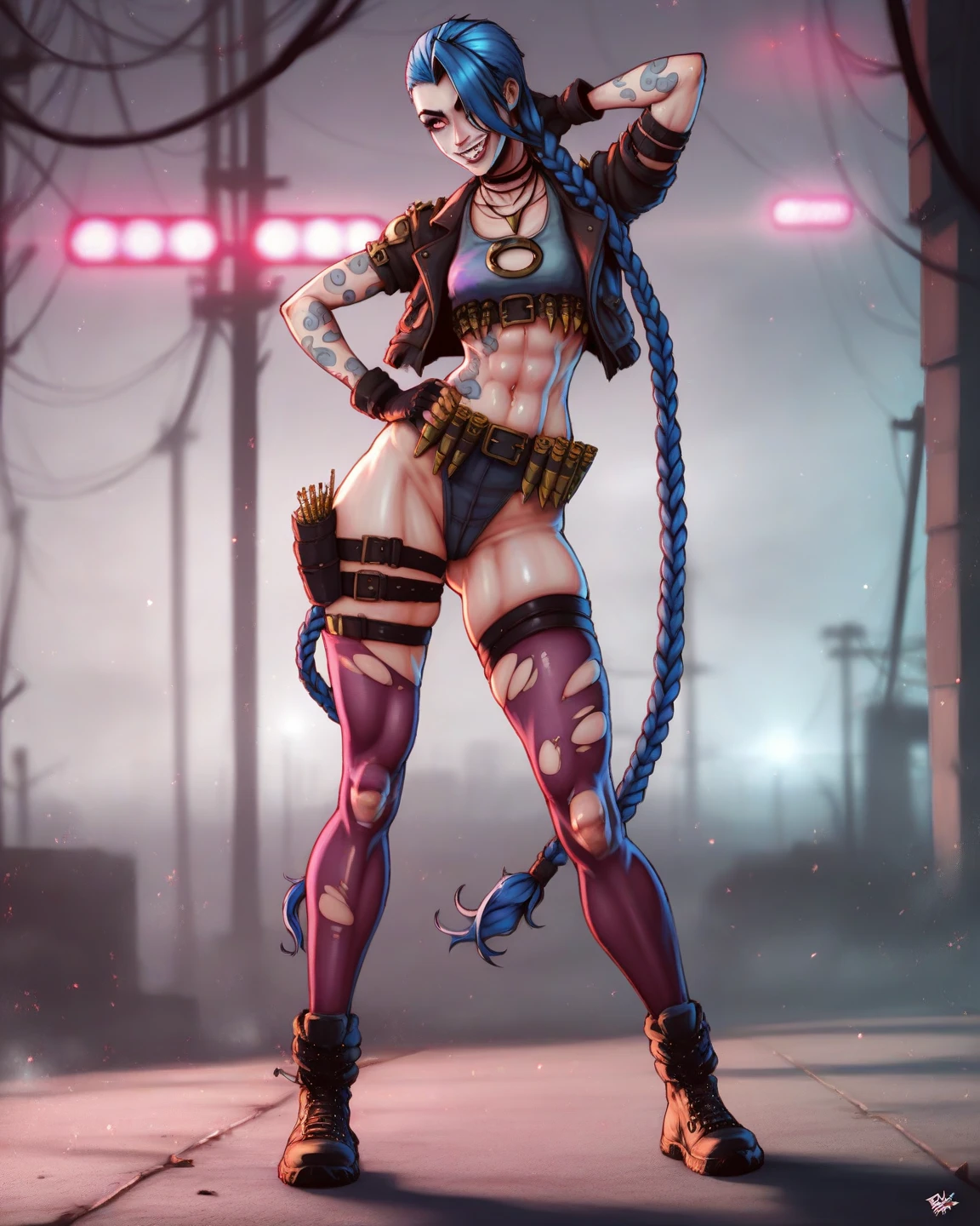creates Drackwaifutrap anime style posing provocatively 