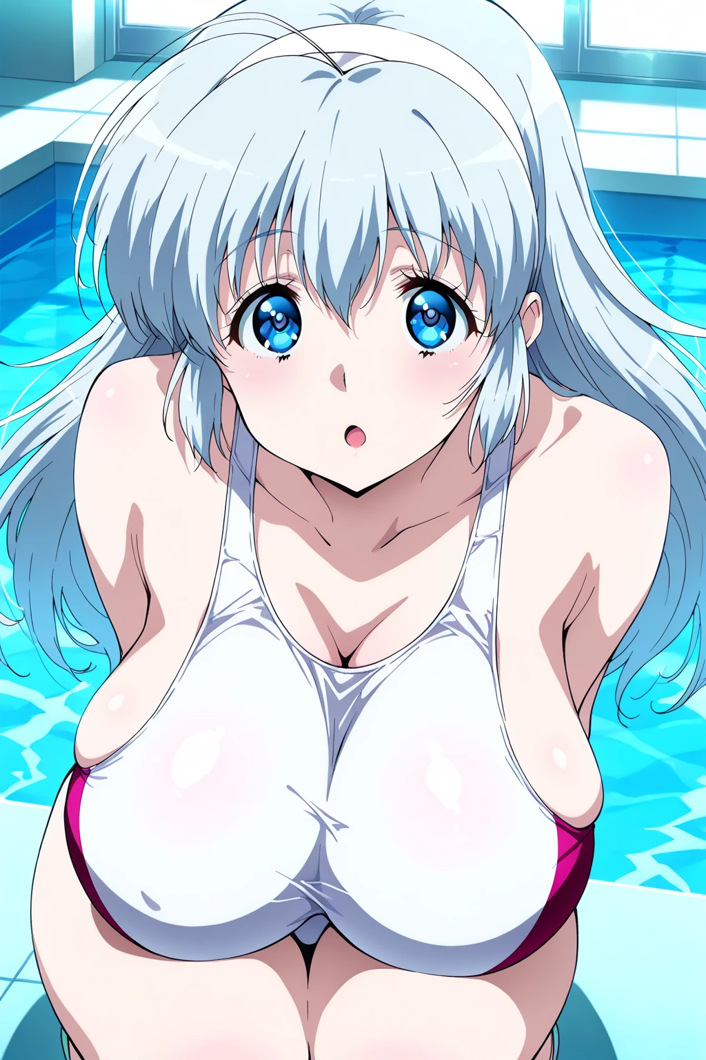(1 girl), (((Velzard de tensei shitara slime datta ken))), She has fair skin, eyes the color of Blue Diamonds, and long, shiny, pearl-white hair tied in double ponytails, reaching down to her waist, she wears a blue pendant in the shape of a star and a gold band on her head, (she wears a very short black bikini), large breasts, thin arms, (muscular belly), muscular legs), thin waist, bare feet and much very detailed, beautiful feet and well-shaped toes, (inner body photo), twintails, blank eyes, blank eyes, blank eyes, eye reflection, sparkling eyes, sulking, anime, anime style, ray tracing, cinematic lighting, panorama, Sony FE, UHD, masterpiece, anatomically correct, super detail, high quality, best quality, highres, 16k