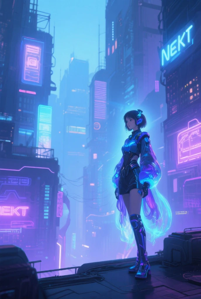 8K、Illustrations of futuristic cities in ultra-high definition detail。The subject is１Woman posing aggressively of people。She wears a cyberpunk-style short-sleeved shorts outfit、Sleeveless and exposed shoulders。The hairstyle is short black hair and the inner color shines colorfully.。Dressed in lightly dressed fashion。

The background is a cityscape of the ultra-near future、It depicts skyscrapers and a cityscape decorated with neon lights。In the center of the city is a huge square.、Futuristic structures and technologies are installed there。

Pose with an aggressive and powerful posture、Cross your hands in front of you、Energetic movement is expressed。

The outfit is cyberpunk-style short-sleeved shorts、It features a design that incorporates futuristic elements into modern fashion.。The sleeveless top also has a modern design。pure、Her inner color shines colorfully。

His expression is full of confidence、You can see how you are demonstrating your power to the fullest in the city of the future。

The composition is centered on the subject.、Futuristic cityscape is depicted in the background。

The lighting is illuminated by the neon lights of the city and the brilliance of technology.、The charm of the city of the future stands out。

The colors are vivid、Neon colors decorate the heart of the city、Emphasizes the futuristic atmosphere。The inner color also shines colorfully.。

The effect depicts the technology of the city of the future、The progressive and futuristic nature of the city is expressed。

Background effects feature futuristic buildings and technologies、The city's progressive and futuristic nature is emphasized。