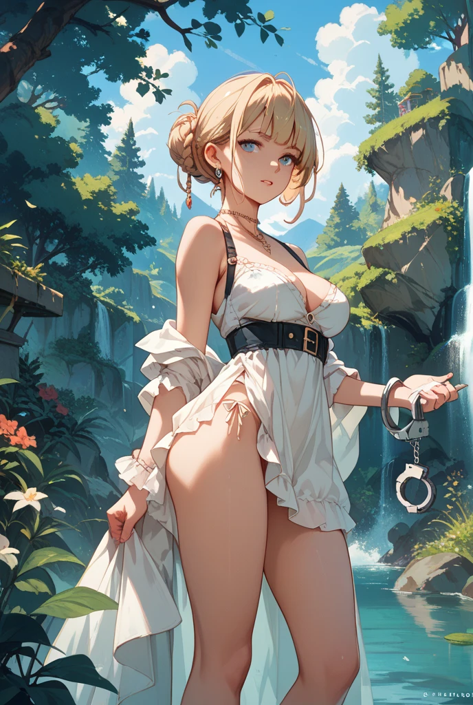 masterpiece, best quality, 1girl, solo, nice hips, freckles, slut, farmgirl, big breasts, smile, (pulled up top), nipples, (detailed pussy), ginger, slut, aftersex, (cum in pussy), pubic hair, young girl, bratty girl, in a barn, hay, cum, creampie,