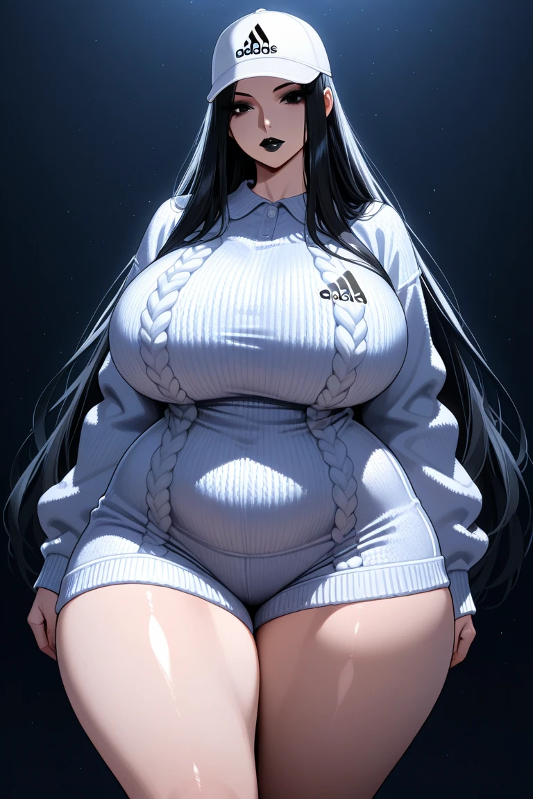 (masterpiece, best quality:1.2), coffeeslice, 1girl, long hair, solo,very long hair, smile, full body, parted lips, (realistic, photo-realistic:1.37), (8k, RAW photo, best quality, masterpiece:1.2), simple background, ultra-detailed, physically-based rendering, kodakvision color, bokeh, sharp focus, (solo:1.4), best quality, extremely detailed face, extremely detailed eyes and face, beautiful detailed eyes, 1girl, solo, veyle_engage, long hair, black and white hair, purple eyes, dress, absurdres, incredibly absurdres, masterpiece, best quality, realistic, sharp image, simple background, (1girl:1.6), belly, big fat belly, huge belly, bellyheavy, plump, fat, curvy, sciamano240, soft shading, detailed, semi-realistic,massive breasts, deep cleavage, very wide hips, massive fat round ass, weight gain, stuffed belly, bloated belly, fat belly,