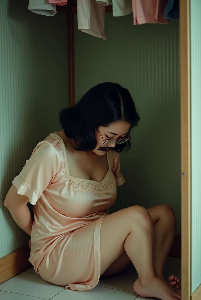 Anime girl undergoing liposuction surgery with fat being removed through a tube