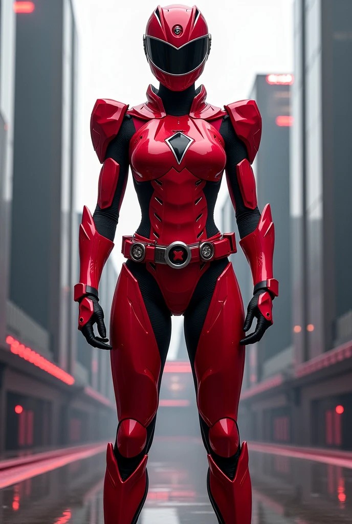 Imagine the Malay girl in hijab in a futuristic command center, strategically coordinating her red black mecha suit's actions to respond to a crisis, showcasing her leadership and intelligence