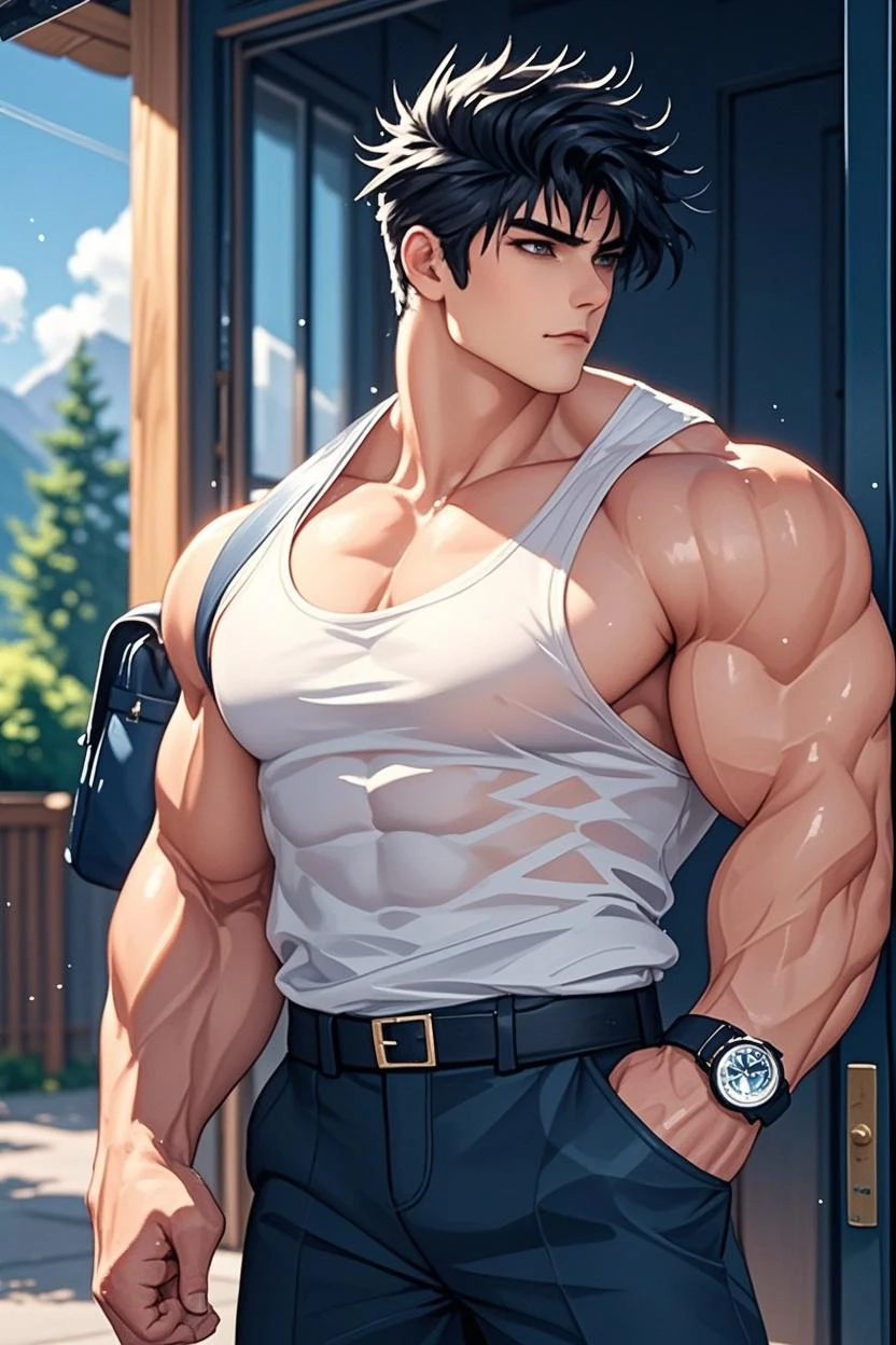 Hot tall muscular male, chris evans face, chris evans picture, tall body, sexy body, The man is wearing a white shirt