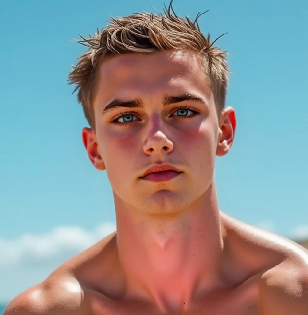Young Scottish men focus on face