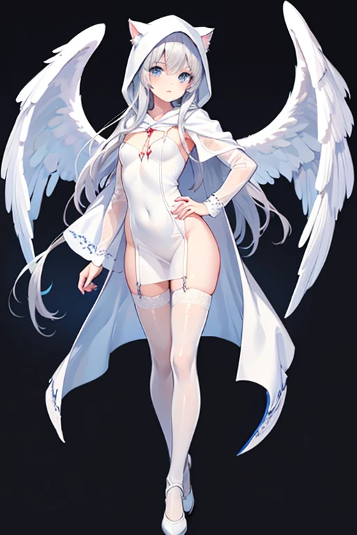 1girl, solo,
gold eyes, (tsurime), thin hair, white hair, colored inner hair, light pink inner hair, long straight hair, hime cut, white colored eyelashes, plain white dress, tight clothes, cleavage cutout, center opening, elbow gloves, bare shoulders, covered navel, angel halo, (small low wings), medium breasts, slender,
best quality, (half-closed eyes, smirk, full-face bulsh), (opened mouth:0.5), full body, long legs, from front, arms at side, standing, (completely nude, nipple piercing, naval piercing, rope, shibari, bound wrists, leash, pussy juice, pussy juice trails:1.4), (dildo, vaginal object insertion:1.5), (white background:1.5)