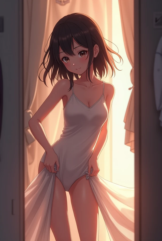 (masterpiece), (Many women),Many women,White nurse dress with front opening,Lace lining on skirt,Nurse cap,Tied up hairstyle,Small breasts,Small Ass,Natural light, Realistic, skinny, (Please lift your skirt), With a smile. White Stockings,Long nipples,Areola,See-through bra,((Lace bloomers)),(Everyone changes in the locker room...),Preparing to return home