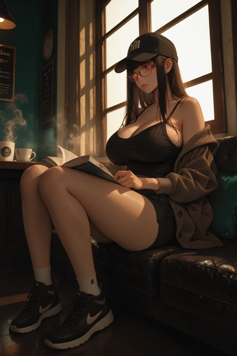 nsfw:2.0,  (16k, masterpiece, photorealistic, insanely detailed,best quality, high quality,exquisite,high resolution,beautiful), one Japanese woman, (very small hands:1.5, very thin fingers:1.5), (photo including head and perineum:1.5), (front view, shot perineum:1.5, low position:1.5, low angle shot:1.5), 

(The background is The office Cluttered and disorganized:1.5), 
(photo of one Japanese woman showing colored panties in the office:1.8), 
(Wearing a dark suit, 1 cm inseam skirt:1.8, tight skirt, shirt buttons removed:1.8, no bra:1.8, wide open breast cleavage, wide chest opening, navel and belly showing),
(the very slovenly and lazy figure with no sexual decency, no shyness, no pride:1.5),
(wearing the thin  black stockings:1.2),
(riding on the desk:1.5),
(lying on the back:1.5, spreading legs wide:1.8), leg up:1.8,
(showing the cute character panties:1.8, high leg tight panties:1.8), focus on panties:1.8, 

(large breasts:1.8, cleavage between breasts:1.5, showing belly),
(detailed skin:1.2, detailed face, detailed eyes:1.2, shining eyes, glossy lips, shiny hair),

(looking at Viewer:1.5, grinning sleepily:1.2), 
(wearing small jewelry earrings, wearing a bracelet, wearing a anklet),  (wearing beautiful high heels), 
wavy short hair,
(detailed backgrounds:1.5), 

 The office looks like a ruined ruin after a disaster. Paperwork and computers are cluttered, lacking order and organization. Your desk is cluttered with stacks of papers, folders, and notebooks. Ballpoint pens and highlighters are scattered about. Computers are dusty and covered with stickers. Some chairs are overturned. The floor is littered with crumpled paper, coffee cups, empty cans, dirt, scrap wood and trash. The walls are empty except for a few posters and a calendar. The concrete walls are terribly dirty. Cracks are also visible. In some places, the concrete has peeled off, exposing rebar and steel frames. It is also leaking rain, and a broken bucket is placed under it.
The