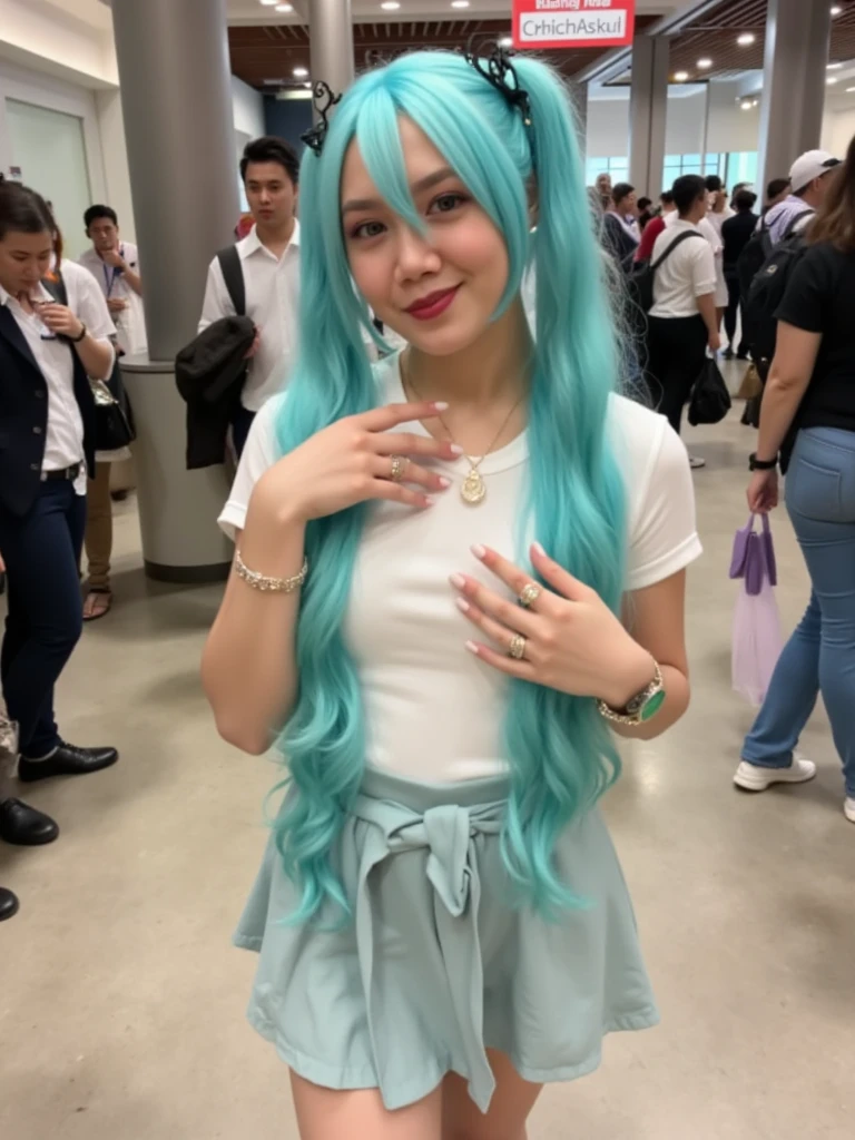 anime com cabelo azul, glasses and yellow dress