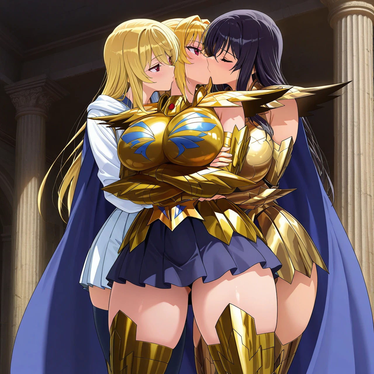 **render**: Boxing Girls, Rendered in highly detailed 4K, Get caught up in intense moments at the Greek Colosseum. When she shakes her fist, The luster of her skin and her detailed features stand out. The background is vivid with strong sunlight, Showcase a Colosseum packed with spectators. ultra-detailliert,(golden armour:1.2),Leo Armor,