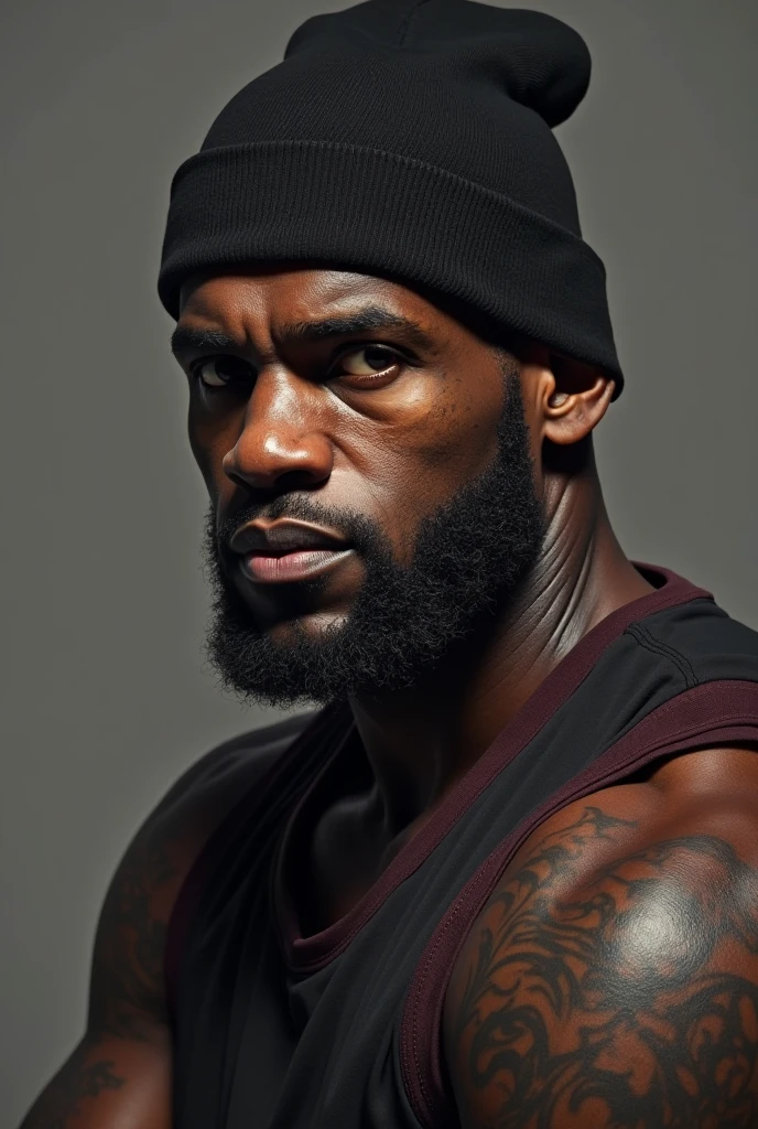low key, dark theme, ad, commercial, catalogue, colorful background, bodybuilder, jamaican man, tattoos, sleeve tattoo, tattooed neck, tough guy, buzz cut, shirtless, natural contour aesthetics, sweaty meat, <lora:LowRA:0.4>, face only, close-up
