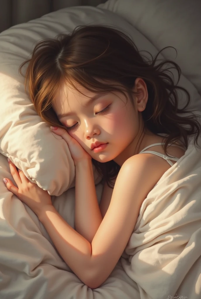Menina de 9 anos dormindo