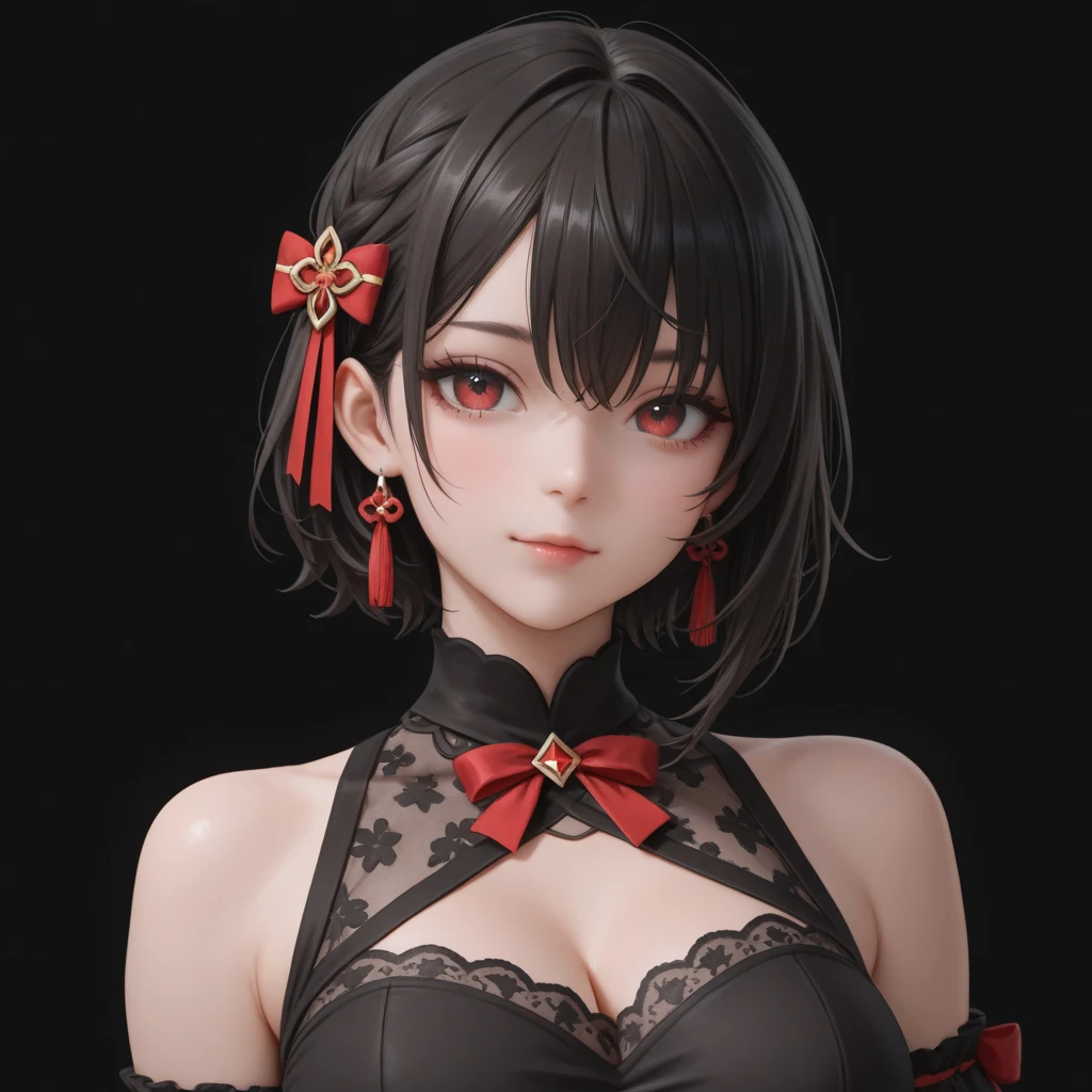 Anime girl in red dress with white mask and red bow, Anime art wallpaper 8 K, beautiful and seductive anime woman, grayscale phtoto with red dress, by Yang J, Beautiful anime woman, 8K high quality detailed art, Fantasy art style, 4K anime wallpaper, style of anime4 K, Extremely detailed Artgerm, Anime art wallpaper 4 K
