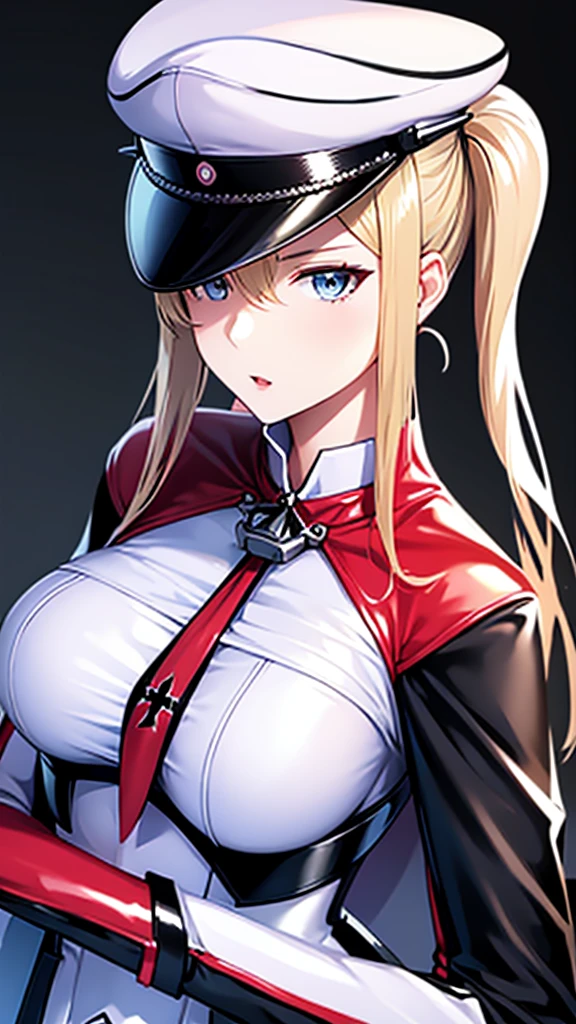top-quality、Top image quality、masterpiece、s girl((18year old、Black ninja uniform with short sleeves、Bust 85、a blond、poneyTail、Breasts wide open,You can see a large valley、Black eye、Strong eye power、Black Hachimaki、Get closer to your audience、Kamimei、Full of scratches、fighting poses))hiquality、visualart、Background with((World of Japan、Black sky))、