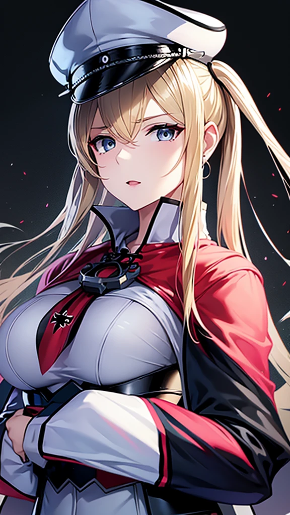 masterpiece, high quality, 4K, Beautiful design, Shiny, Award-winning photo, Very detailed, wonderful, The finer details, Absurd, Very detailed woman, Very detailed , Black Dress、Red eye contact lenses、Breast size D、I can see the chest、(One Girl)Dark Skin , Dynamic Angle , Official Art , Are standing , Bottom View