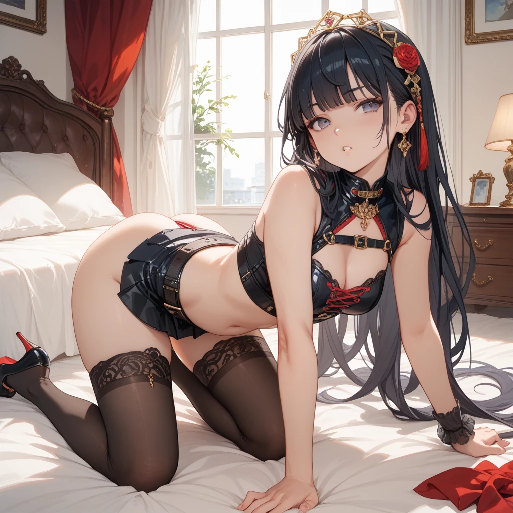 {kitasan black,umamusume,Red eyes, horse ears, horse girl, horse tail, black hair, short hair, messy hair, wavy hair, smile}, full body, {legs}, {spread legs}, neat figure, s old, extremely beautiful detailed anime face and eyes, {light blush}, {large breasts}, on bed,showing panties,pussy line,Sitting with legs spread in an M shape,barefoot,The viewpoint is the front, cum on body, cum on body cum on breasts cum on clothes cum on hair excessive cum pojecile cum creampie Overflowing semen
ejacuculation under clothes