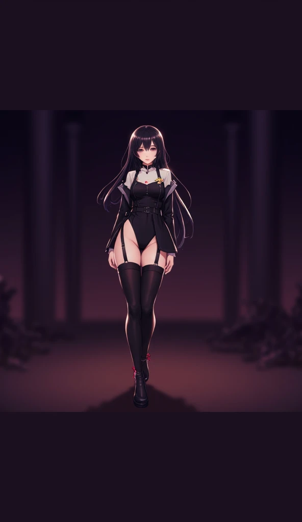 Woman wearing hip skirt and black stockings posing for photo, The head is not exposed，[ 4K realism ]!!, [ 4K realism ]!!!, [ 4K digital art ]!!, Realistic shadow perfect body, realisticlying!!!!!!! art-style, photorealistic anime, by Shitao, Popular topics on cgstation, Casual pose, realistic anime 3D style