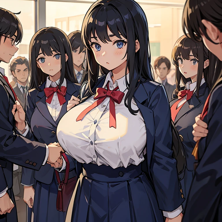 many high school girls、Large number of people、schools、校服、Classroom、huge tit、In the crowd、Women only、governess、suits、tight skirts