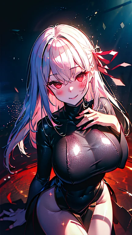 gran calidad ++ Extremely detailed high resolution, very aesthetic, ojos expresivos, (((Cara perfecta))), (((face symmetrical))), ((good anatomy)), (((manos perfectas))), (((8k))), UHD, Fondo de pantalla HD, (((alta calidra detallada, (((1girl))), (((Date A Live))), (((Kurumi))), (((illyasviel von einzbern))), ((((cuerpo completo)))), (((heterochromia))), (((cabello negro))), (((milfication))), (((mature female))), (((gigantic breasts))), (((hombros estrechos))), (((cintura estrecha))), (((black dress))), 18 year old beautiful girl, Dedos detallados, Dedos precisos, Manos no antinaturales, strange eye, ojos rojos, escote, colas gemelas de pelo negro,