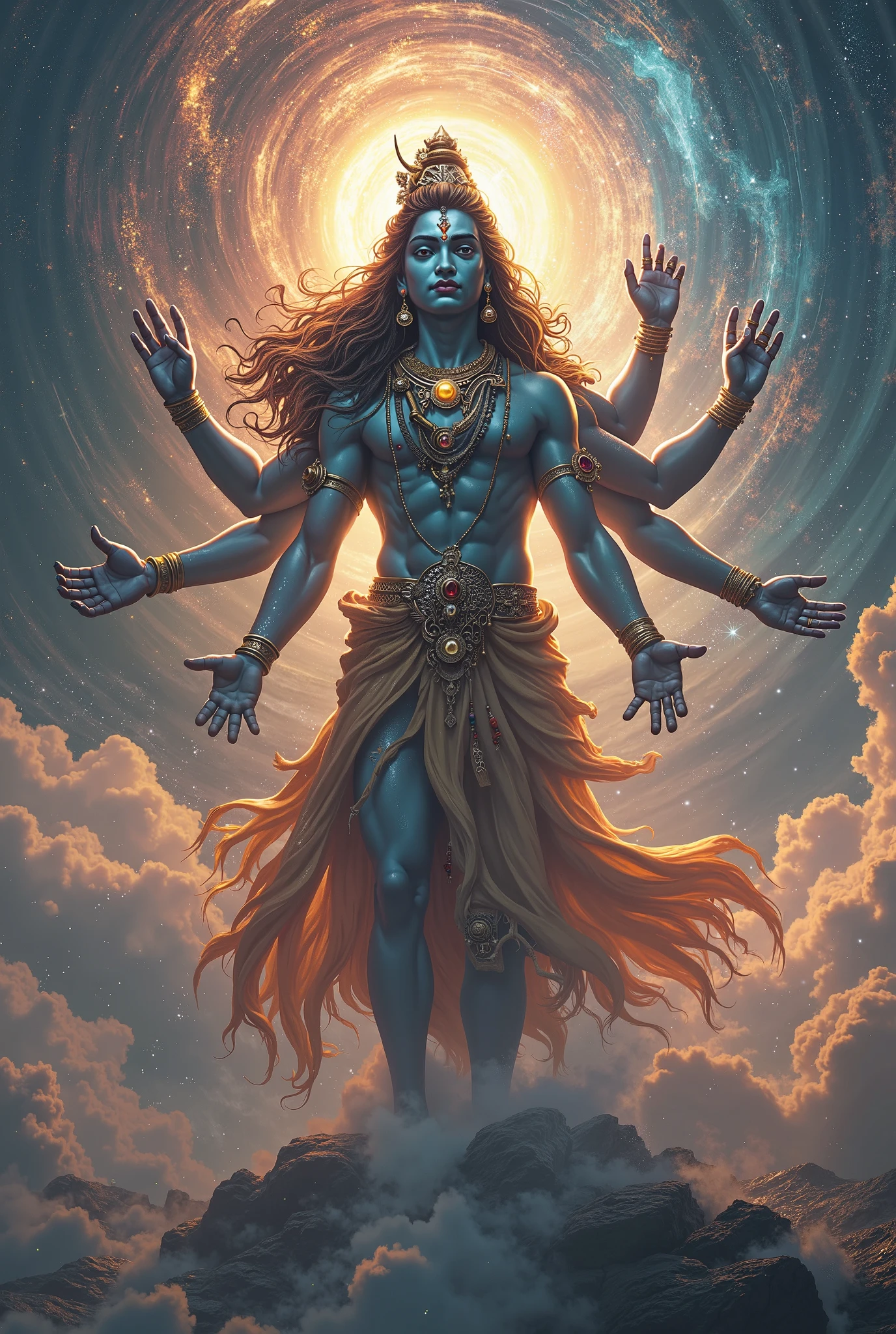high quality, 8K Ultra HD
Lord srikrishna in in his sublime universal avatar showing off his mega form to in whole universe the lord of multiverse