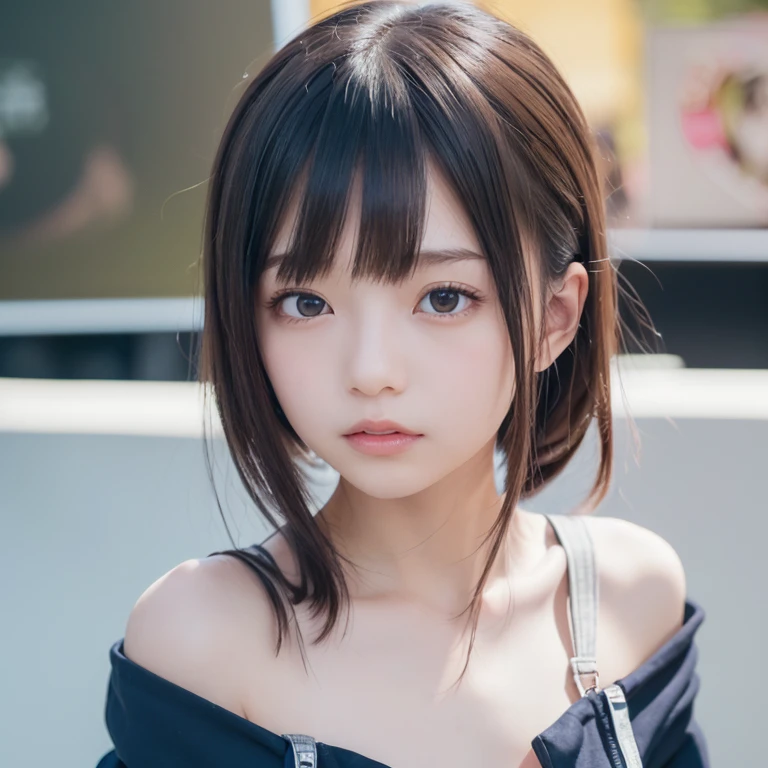 masutepiece, Best Quality, 8K, age:13. , Raw photo, Solo, Idol face, Delicate girl, full body Esbian, Digital SLR, Looking at Viewer, Candid, Sophisticated, Thin arms, Professional Lighting, chromatic abberation, (Eyes and faces with detailed:1.0), (Bokeh:1.1)