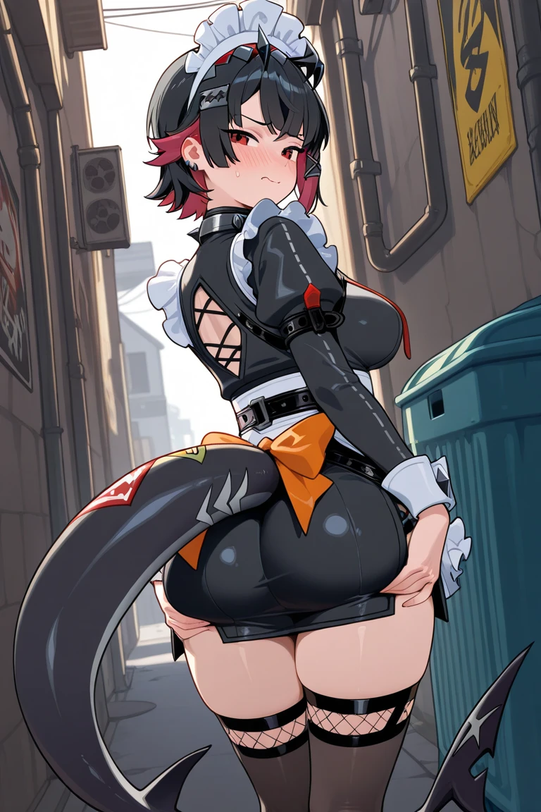 1 girl, massive breasts and hips and butt, undersized clothes, any outfit, any poses, doing anything, any fur color and pattern,any eye colors and pupils, night, alone, armed or uunarmed, any weapon, sci-fi weapons, maid outfit