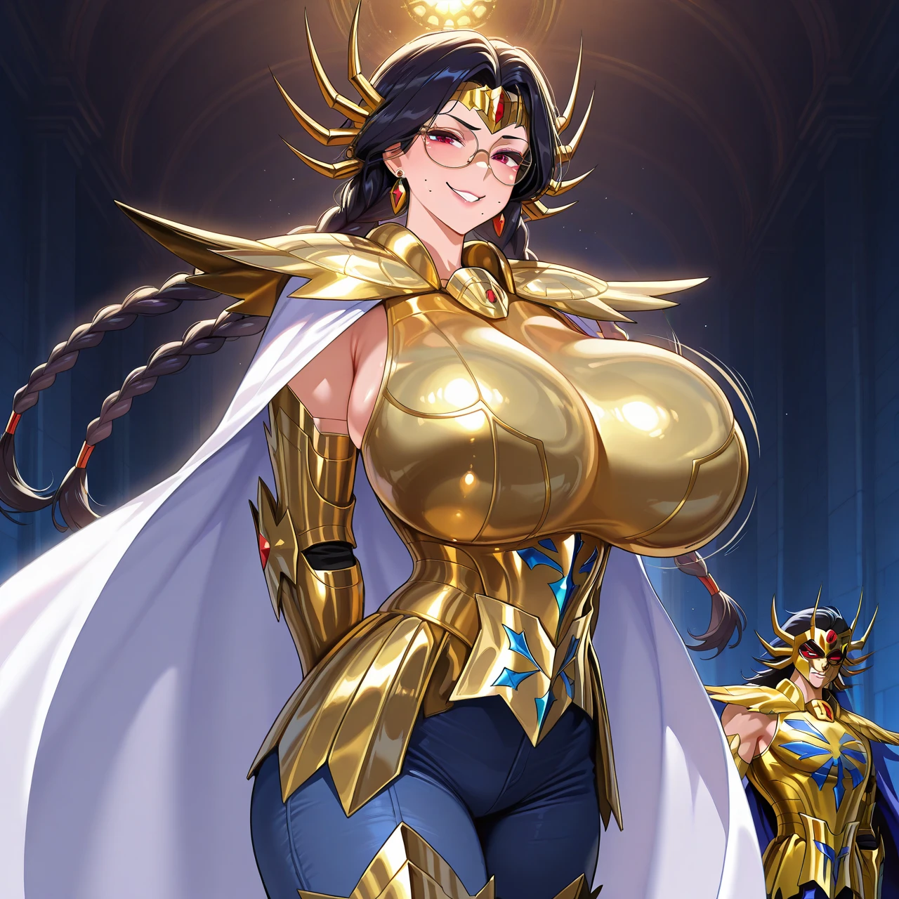 sad frown blush (((muscular girl toned body massive breasts horns))) long silky black hair yellow eyes dark atmosphere pale skin gold gold gold gold gold gold gold gold gold gold gold gold gold gold gold gold gold gold gold gold gold gold gold gold gold gold gold gold gold gold