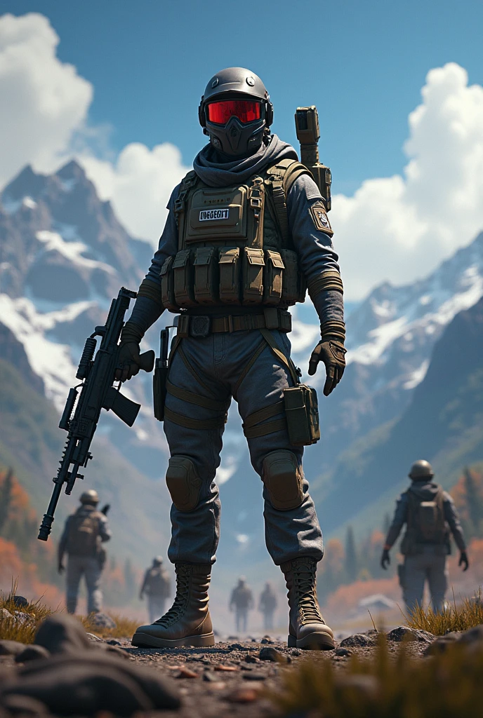Photorealistic, high resolution, 1 malay woman in hijab, Solo, Hips up, Snow background,view the viewer, (Detailed face), White hijab, SWAT vests, sniper rifle handle, Black military uniform, bulletproof vest, Holding an assault rifle, M16, Inside the city, Very detailed, Perfect face, Black eye, jewelry