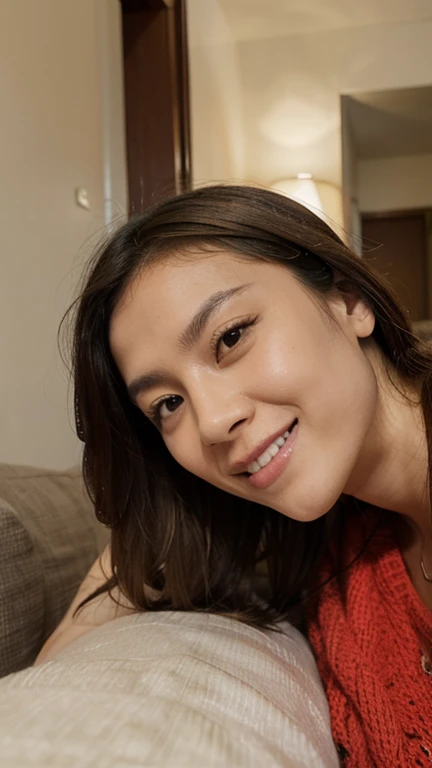 25 years old women、nudde、illuminating、a smile、and the whole body