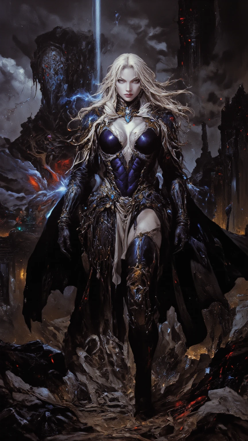 The Demonic Lich Queen, fantasy, extremely detailed, intricate detail, award winning portrait, crystal clear image, intricate details, scary, eerie, levitating