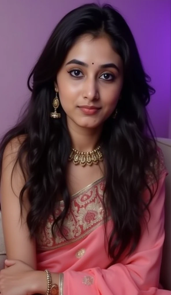 a beautiful young indian woman in red saree, 23 years old, with long wavy black hair, detailed perfect skin, beautiful almond eyes, delicate nose and lips, height 170 cm, weight 75kg, realist, (Best Quality,4k,8k,High resolution,masterpiece:1.2),ultra detailed,(realist,photorealist,photo-realist:1.37),HdR,HD,studio lighting,Ultrafine paint,sharp focus,physically based rendering,extreme detailed description,professional,vivid colors,bokeh,portrait