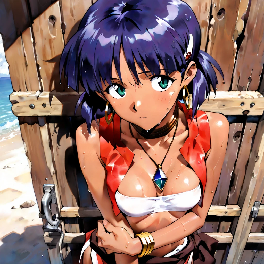 tmasterpiece， best qualtiy， ultra - detailed， absurderes， Portrait Beautiful Bulmadbgt， solo， 耳Nipple Ring， (The bikini:1.5)，Underdressing，jewely， (Off-the-shoulder clothing:1.5)，cleavage， upper body closeup，ssmile， Thongs， vests， cloud， Skysky， daysies， outside of house，Denim super shorts，best qualtiy， tmasterpiece， intricate detailes， tonemapping， Sharp Focus， ultra - detailed， Altstati is also in trend，,​masterpiece、Ultra Definition Illustration、top-quality、Particles of light、ultra-definition、8k wallpaper、(bright colour:1.2)、solo、(adult lady)、huge tit、(Plump body)、disheveled hair、shinny hair、（brow）、shinny skin、（outside of house、the woods）、orgasm face、closed eye、Blushing cheeks、Arched back、(vaginal pennis:1.2)、(male people:1.3)、heterosexuality、(lying back on:1.6)、(Open leg women:1.4)、(intense sex:1.7)、(cum shots:1.2)、nsfw、ass pov、 hairband, 