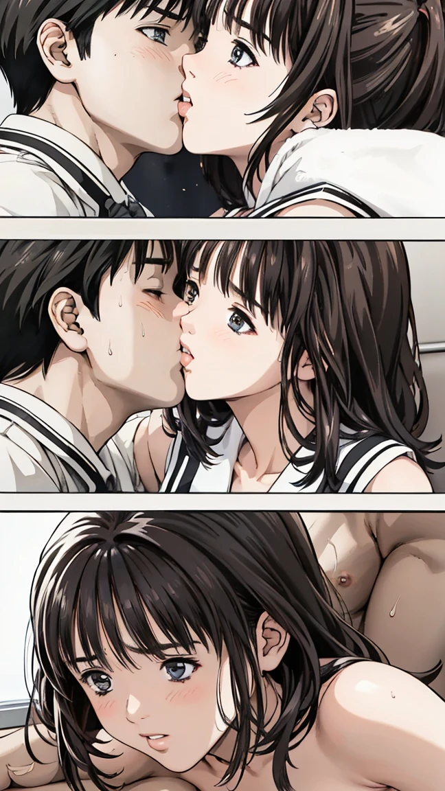 official art,master piece,best quality,high resolution,ayukawa madoka,NSFW,1980s \(style\),1girl,nude,black hair,2man,
BREAK,{{{2man}}}{{{2penis}}}{{{2man and 1woman,having sex}}},{{{spit roast}}},{{{Double Penetration}}},