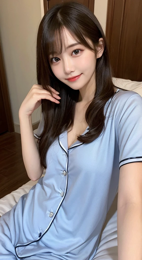 Kigurumi Costume Pajamas、Sexy Big 、A cute 15-year-old girl with a sexy and cute look, beautiful and sexy face、A strong wind blows my hair in front of my face、With straight blonde hair、beautiful, Cute and sexy eyes hidden behind long bangs、Costume pajamas